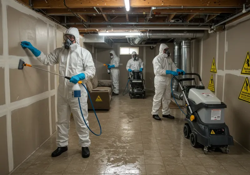 Basement Moisture Removal and Structural Drying process in Princeton, MN